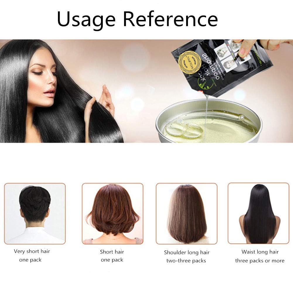 Naturlige ingredienser Instant Black Hair Dye Shampoo, Semi Permanent Black Hair Dye, Nem at bruge, Langtidsholdbar, Naturlige ingredienser (10 stykker, sort) Naty Shop Hair Dye