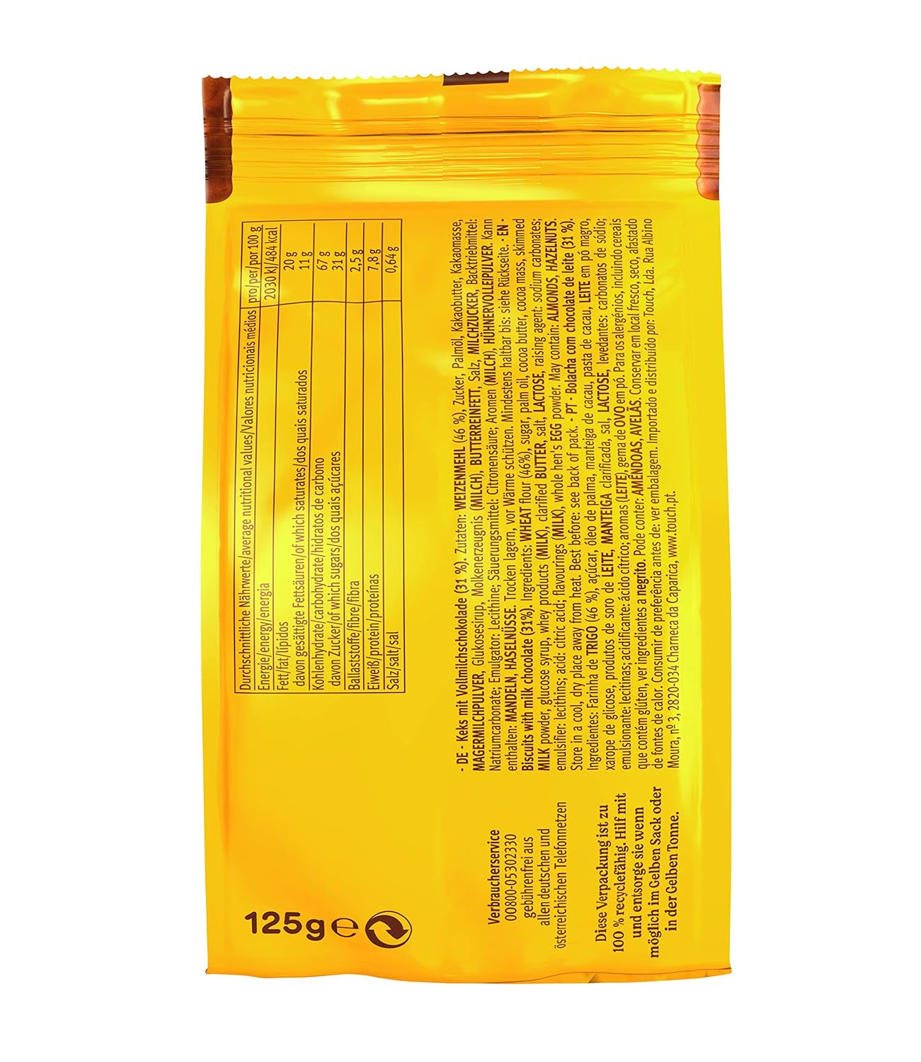 LEIBNIZ Minis chokopakke med 12 små sprøde mælkechokoladekager Bulkpakke til opbevaring eller salg (12 x 125 g)