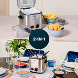 Princess 182611 Mini Fondue Frituregryde - Hurtig opvarmning - Lugtfilter - 1,2 liters kapacitet, sølv Hvidevarer Naty Shop
