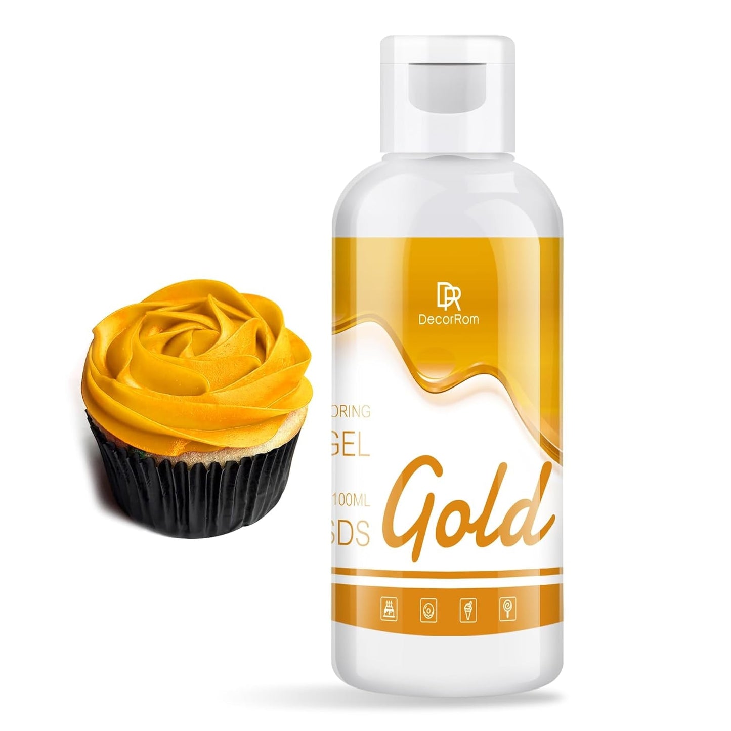 Gel-madfarve - 120 g koncentreret madfarve til kagepynt, bagning, småkager, macarons - sukkerfri madfarve til drikkevarer, kagedekoration, DIY-slime, påskeæg (hvidt)
