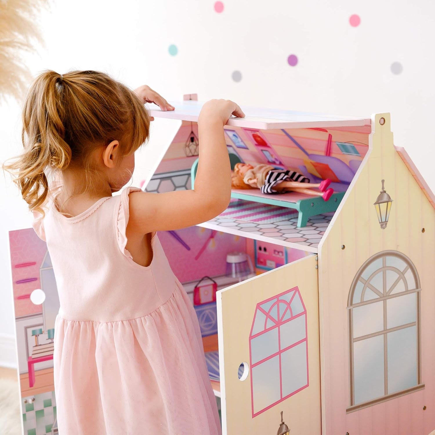 Olivias Little World Glasshouse Kids 12" dukkehus og 10 dukketilbehør 3,5" Multi Td-12518D dukkehuse Naty Shop