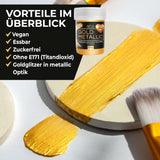 He-Ju Metallic Gold flydende madfarve 25 ml, spiselig glitter til drikkevarer og mad (Metallic Gold, 25 ml)