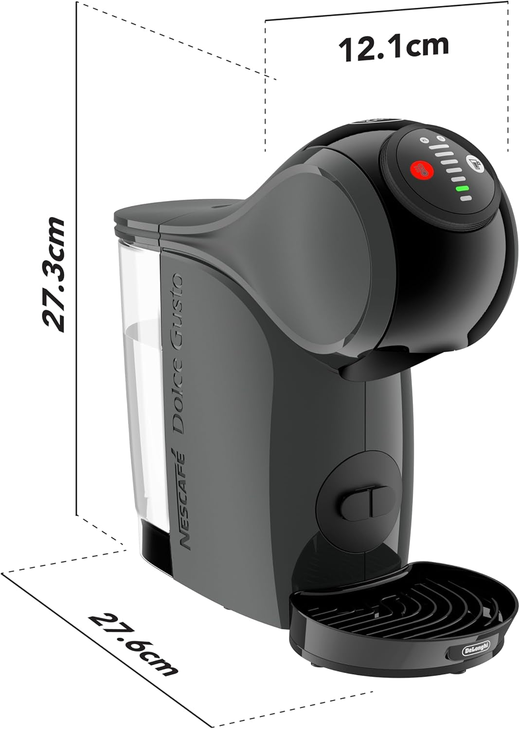 NESCAFÉ DOLCE GUSTO DeLonghi Dolce Gusto Genio S EDG226.A, Kapsel-espressomaskine inkl. 3 kapsler, kompakt design, justerbar drypbakke, 0,8 l, aftagelig vandtank, 1470 W, antracit