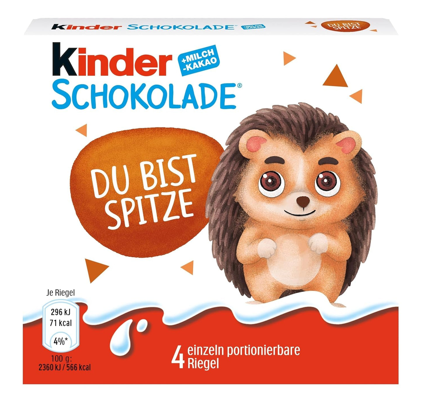 Kinder Chokolade (20 x 50 g) - Valentinsdagsgave til ham og hende, karneval og fastelavnsslik - Fyldte mælkechokoladebarer - 20 pakker med 4 individuelle barer hver