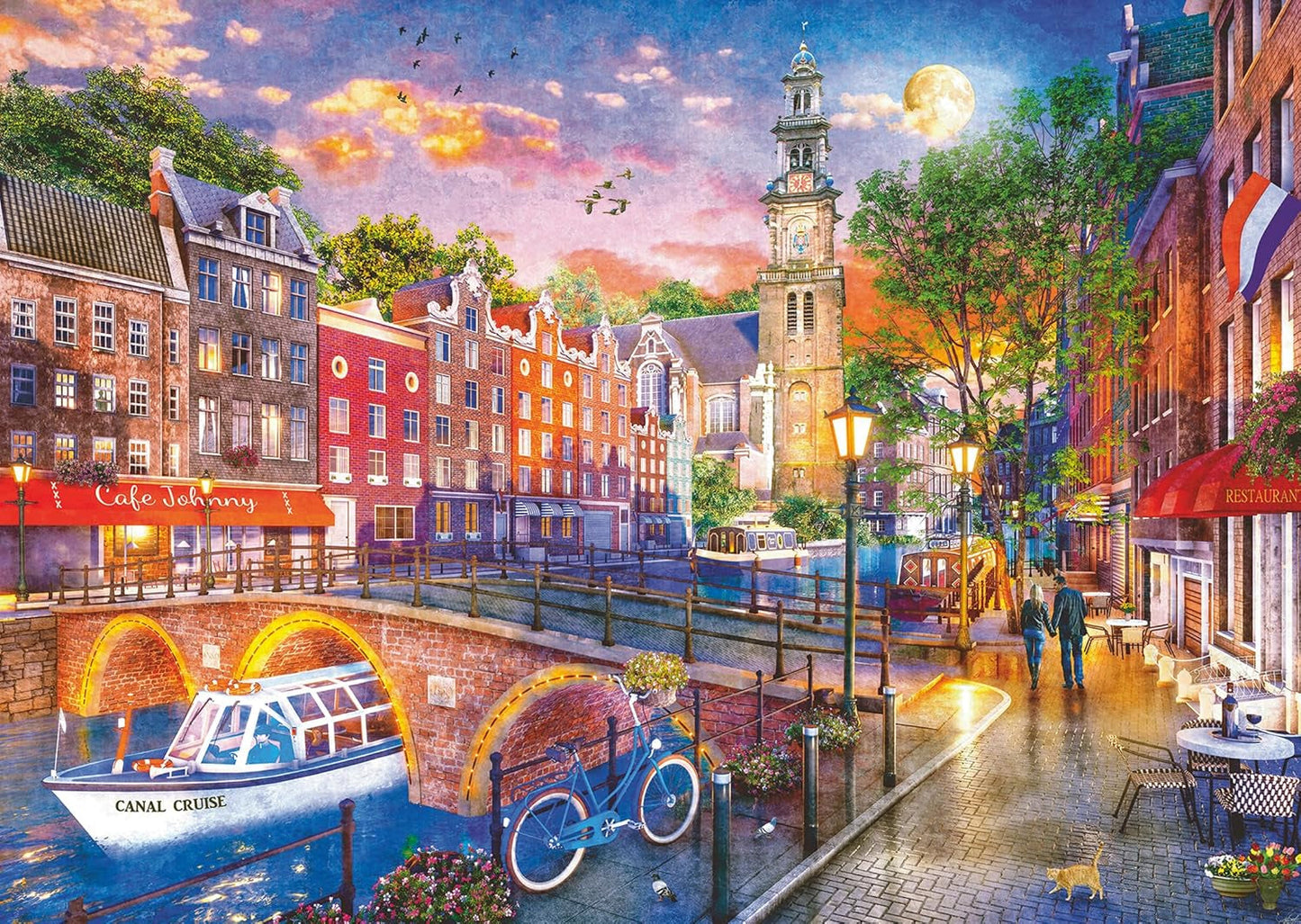 Ravensburger Puzzle 12000884 Sunset Amsterdam - 1000 brikker puslespil til voksne i alderen 14+ Puslespil Naty Shop Nyt design