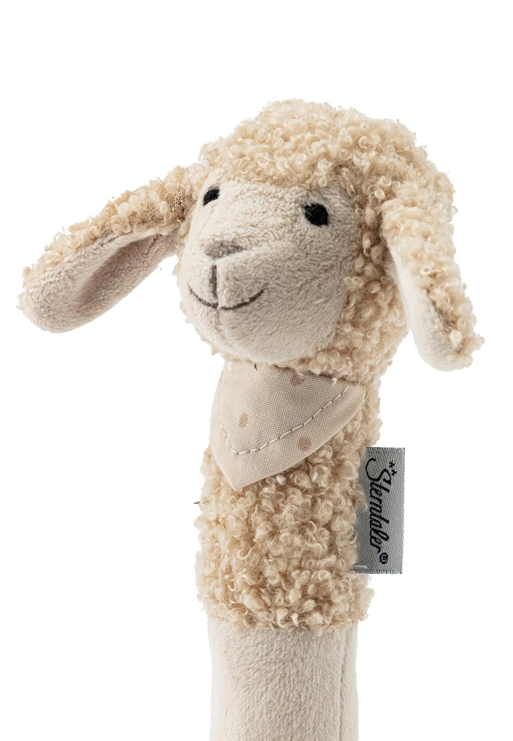 Sterntaler baby squeaker får Flocke - Baby legetøj lavet af bløde stoffer - Baby greb legetøj - Første forsøg på at fange og lege, sand farve Bebe Toys Naty Shop