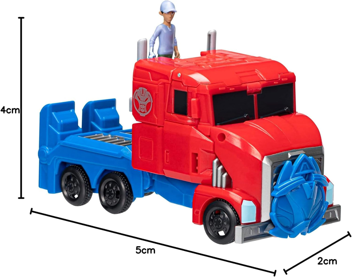Transformers Earthspark Spin Changer Optimus Prime Figur (20 cm) med Robby Malto Figur (5 cm) fra 6 Action Figures Naty Shop