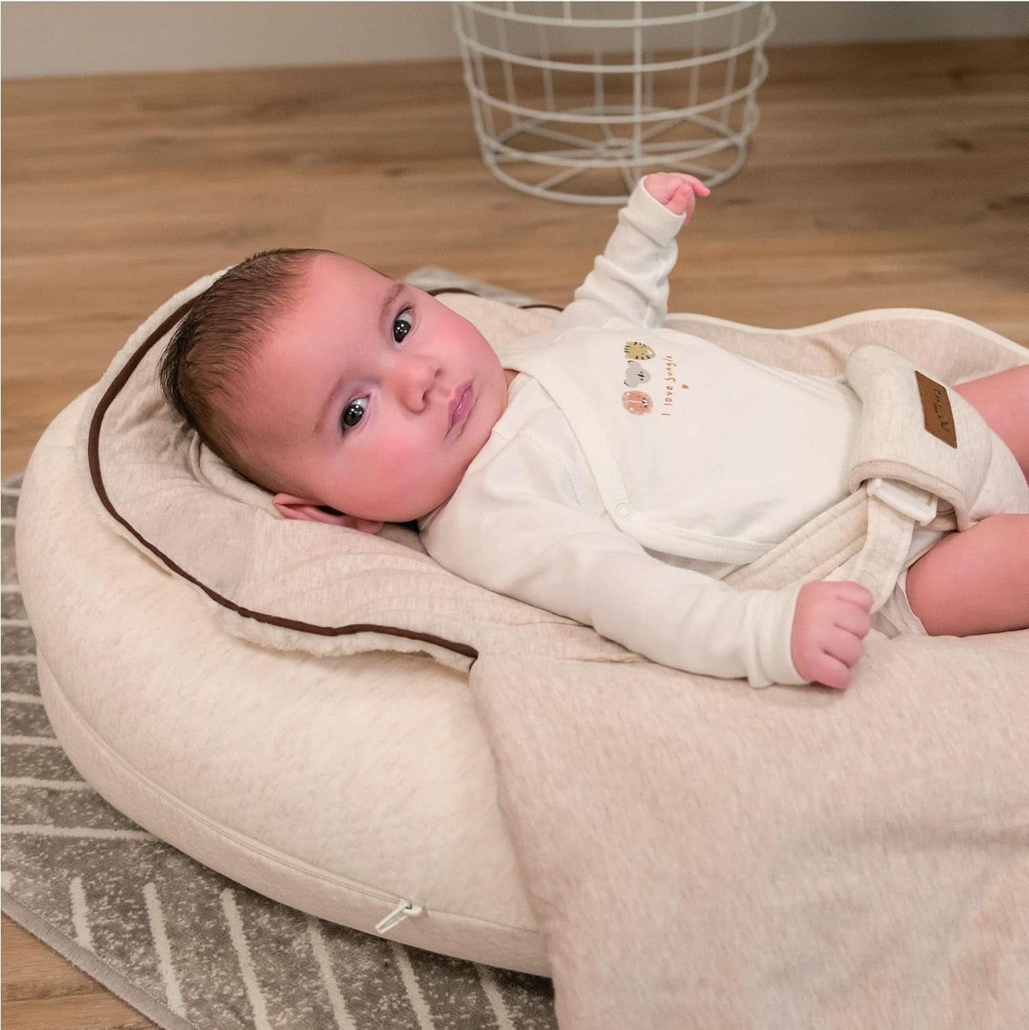 Multifunktionel ammepude, 4 i 1, Soft Nova, beige, enkelt pude: 202 cm, lænestol, 40 X 75 X 22 cm Tilbehør Mad og Amning Bebe Naty Shop