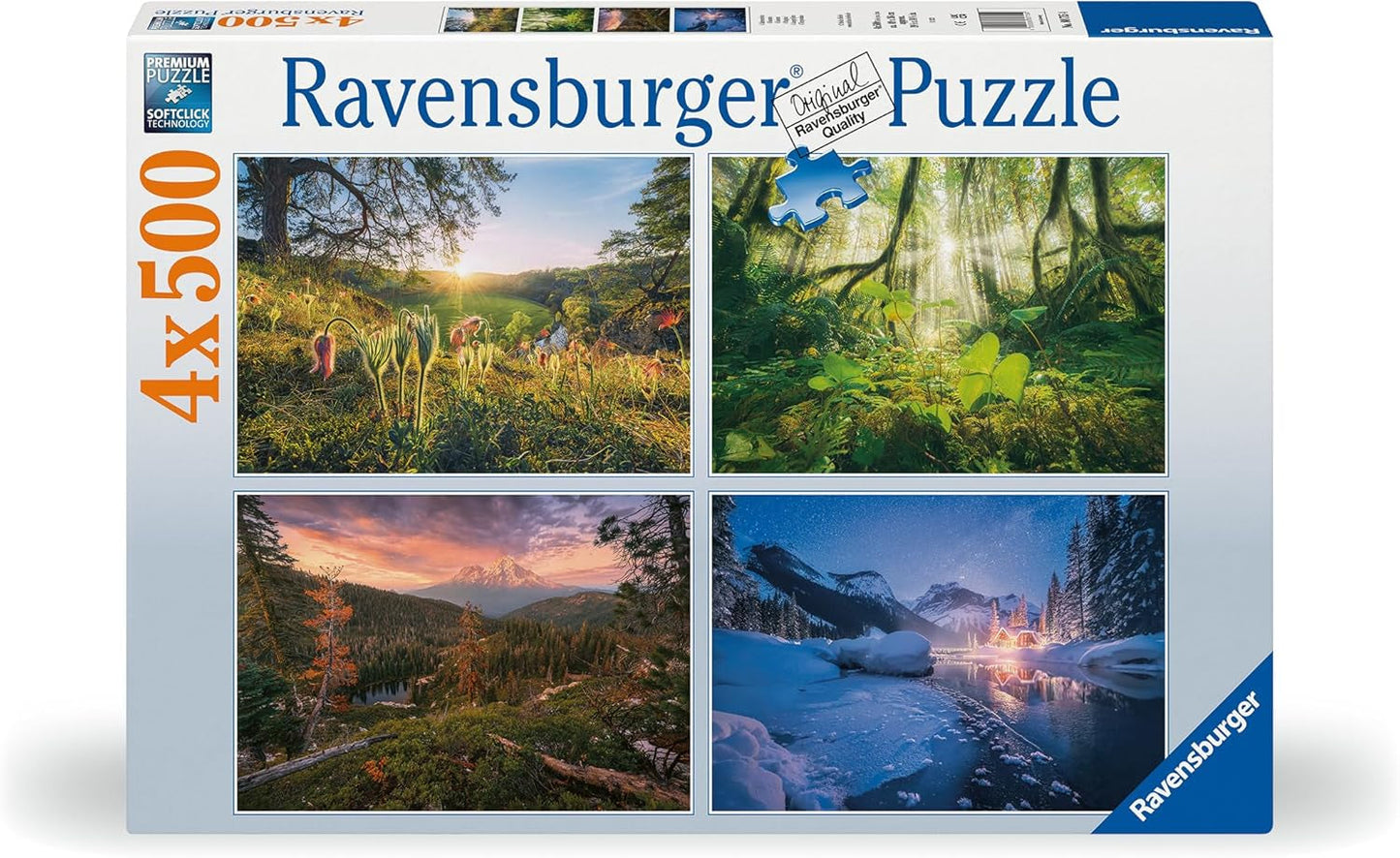 Ravensburger Puslespil - 4 sæsoner - 4X 500 brikker puslespil til voksne og børn i alderen 12+ Puslespil Naty Shop Standardtitel