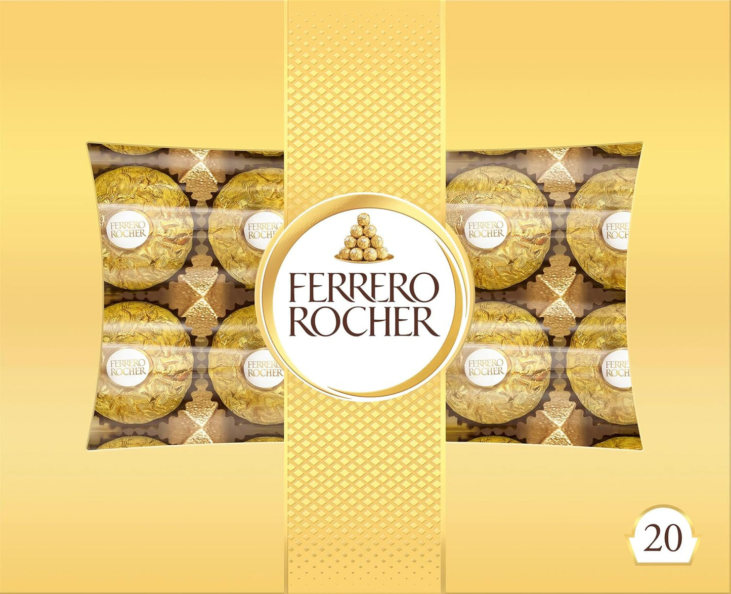 Ferrero Rocher - Sprøde og cremede hasselnøddepraliner - Valentinsdagsgave til ham og hende - 16 pakker med 4 individuelle praliner