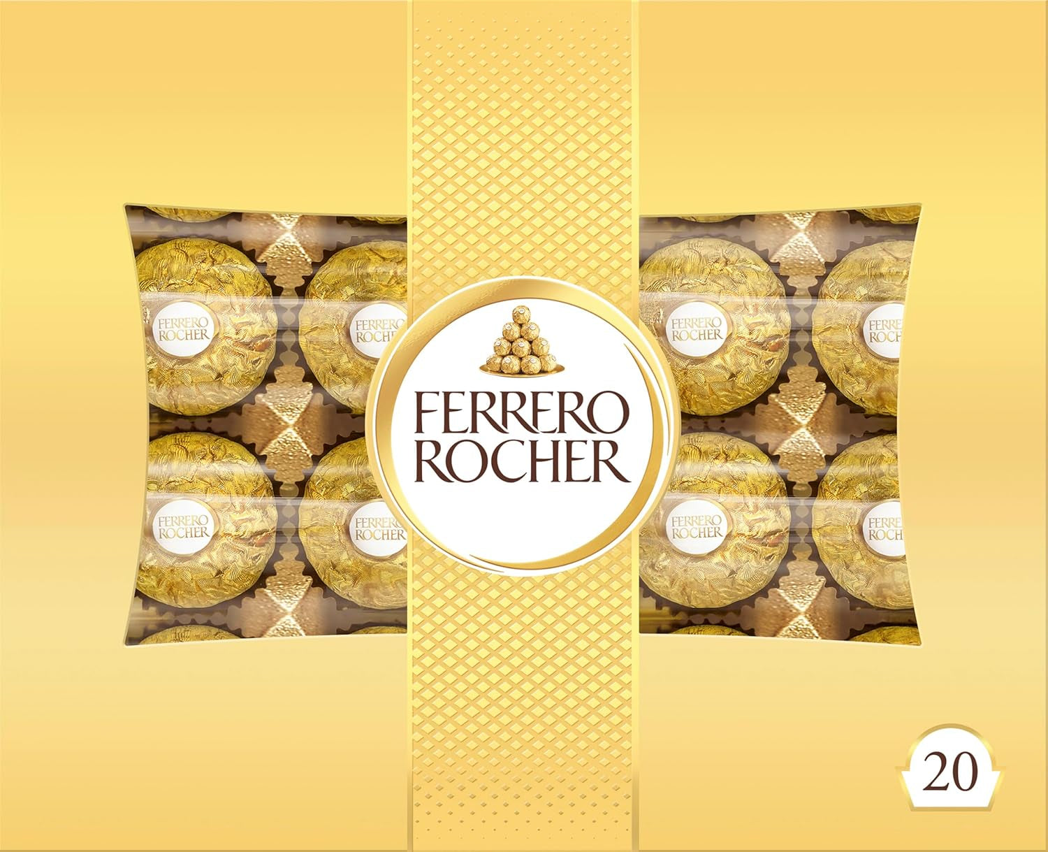 Ferrero Rocher - Sprøde og cremede hasselnøddepraliner - Valentinsdagsgave til ham og hende - 16 pakker med 4 individuelle praliner