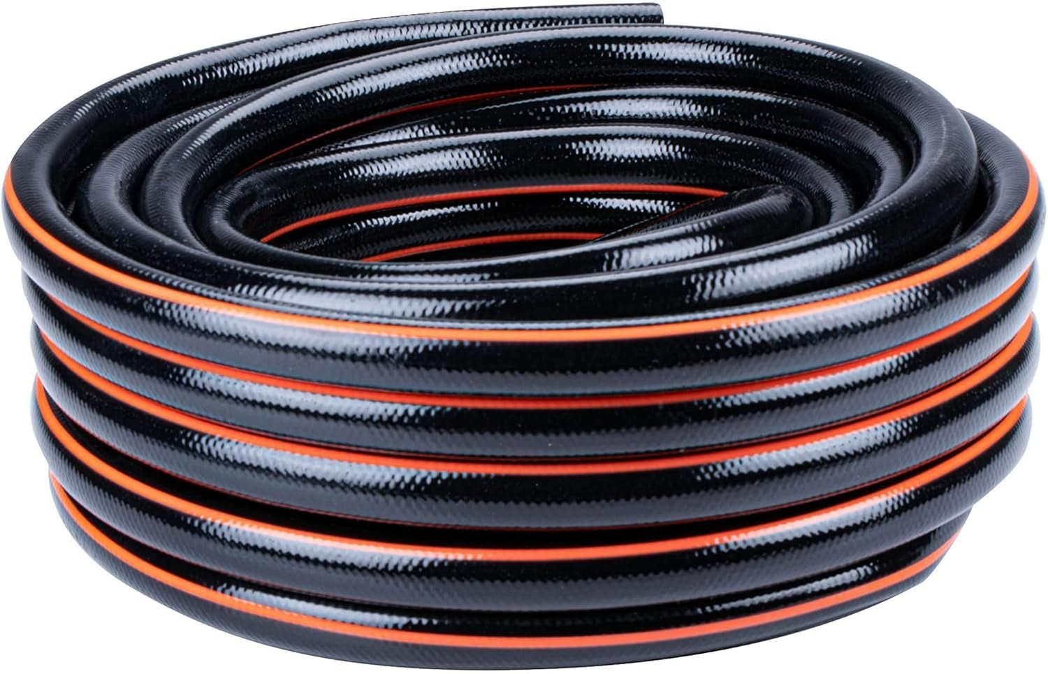 BLACK+DECKER Haveslange 15 meter - Ø19MM - Holdbar PVC - Vanding af haven, vask af bilen, fylde poolen - Kompatibel med enhver standard vandhane - Sort/Orange