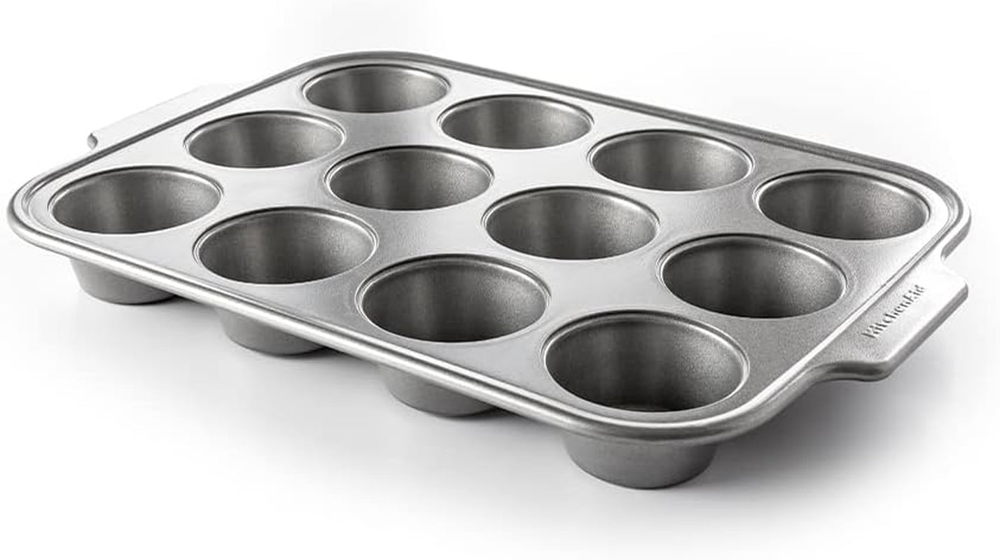Kitchenaid Aluminiseret stål Bagegrej Muffinbakke Non-Stick Ovn Tåler Opvaskemaskine Tåler Grå Naty Shop Bagepander og bakker