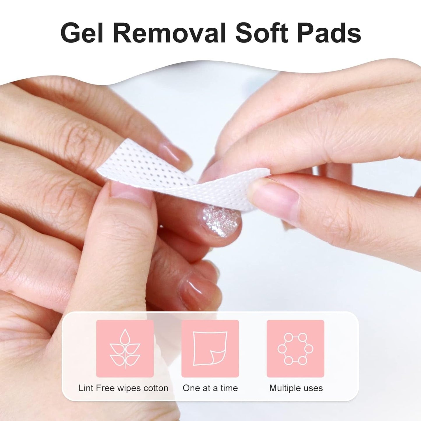 Qufiiry 300 Stück Fusselfreie Nageltücher, fnugfri negleservietter, Fusselfrei Nagel Wattepads, Nagel Wischtücher Für Cleaner Gelnägel Nagellackentferner Wattepads Nail Wipes Pads