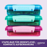 Madkasse sandwich box system | 450 ml | stabelbar og lufttæt madkasse med låg | for børn og voksne | uden BPA | blandede farver | 3 stk Naty Shop madopbevaringsbokse
