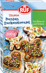 RUF, regnbuefarvet sukkerdrys, 200 gram Sprinkles Naty Shop