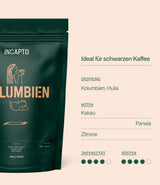 Incapto Spezialitäten-Kaffeebohnen | Single-oprindelse colombiansk | Espresso 100% Arabica | Specialkaffe 84 Points SCA | Traditionel Geröstete Bohnenkaffee | Plantage Huila, Cadefihuila, 1 kg