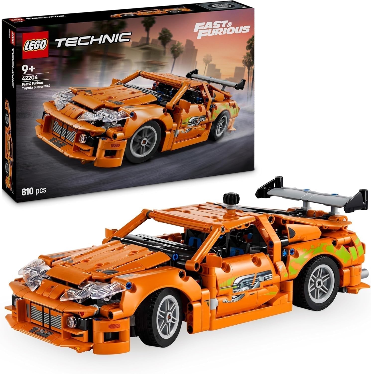LEGO Technic Fast and Furious Toyota Supra MK4 - Legetøjsbil - Med 6-cylindret motor og åbne døre - Modelsæt til drenge og piger over 9 år - Fødselsdagsgaveidé 42204 Byggesæt Beuche den LEGO-Store Standard titel