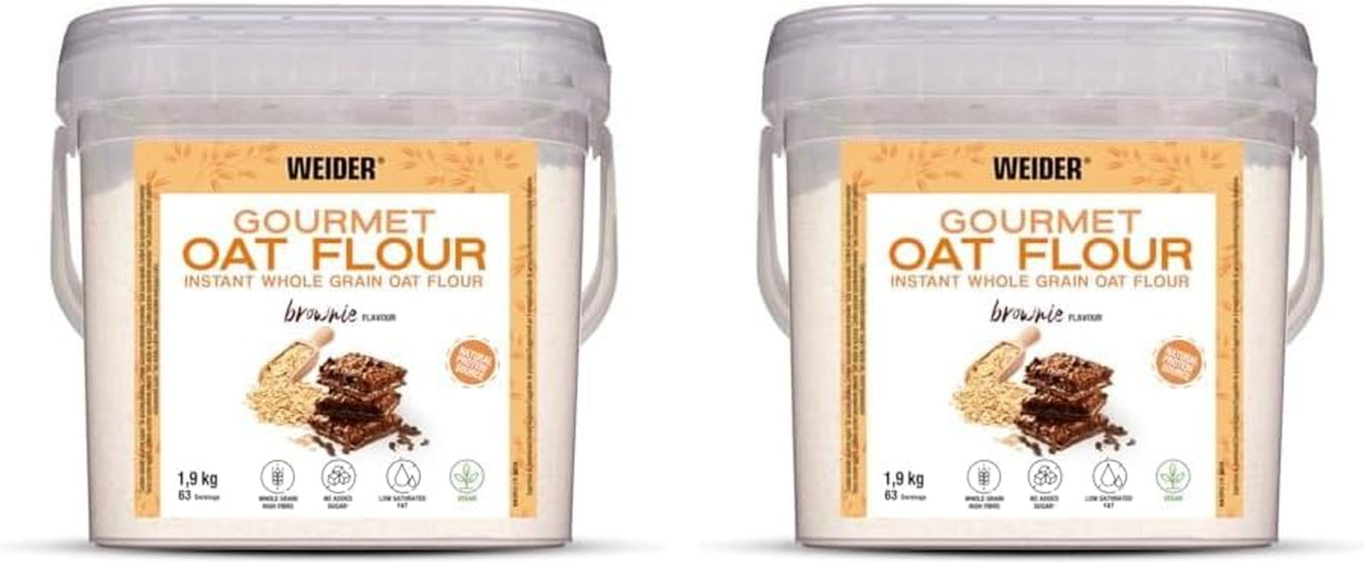 Weider Gourmet Oatmeal (1,9 kg) browniesmag. Fuldkorns havregryn. Proteinkilde med lavt sukkerindhold.