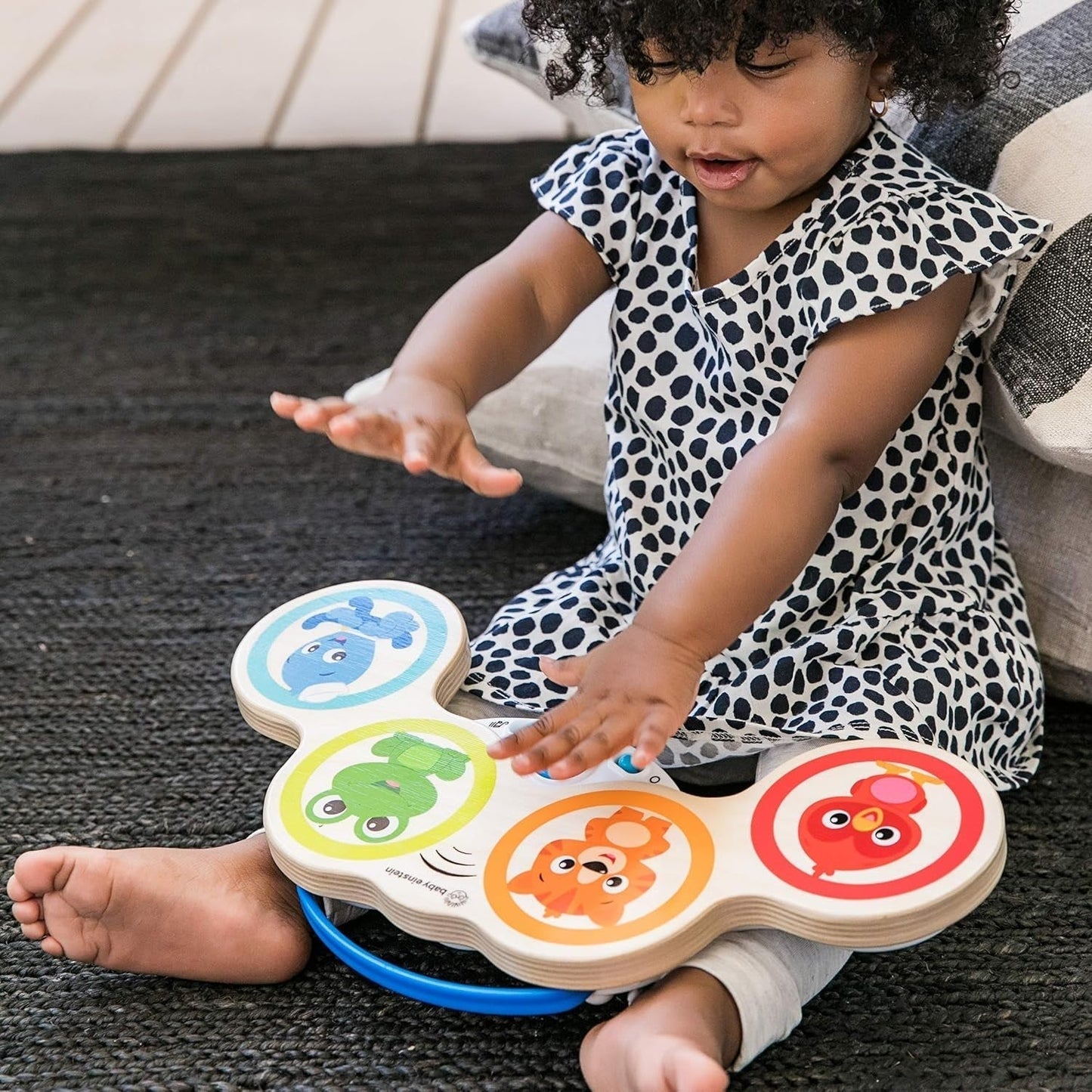 Baby Einstein Magic Touch musiklegetøj med trætromme i 6 måneder og op og Hape Penguin Musical Wobbler, farverig slingrende melodi, Roly-Poly Legetøj i 6 måneder og op Bebe Toys Naty Shop