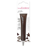 Scrapcooking - Brun chokoladepen - Chokoladeskrivesukker 25 g - Spiselig dekorativ sukkerpen - Skrivning og tegning - Mærkning af fondant, glasur, kager - 6801