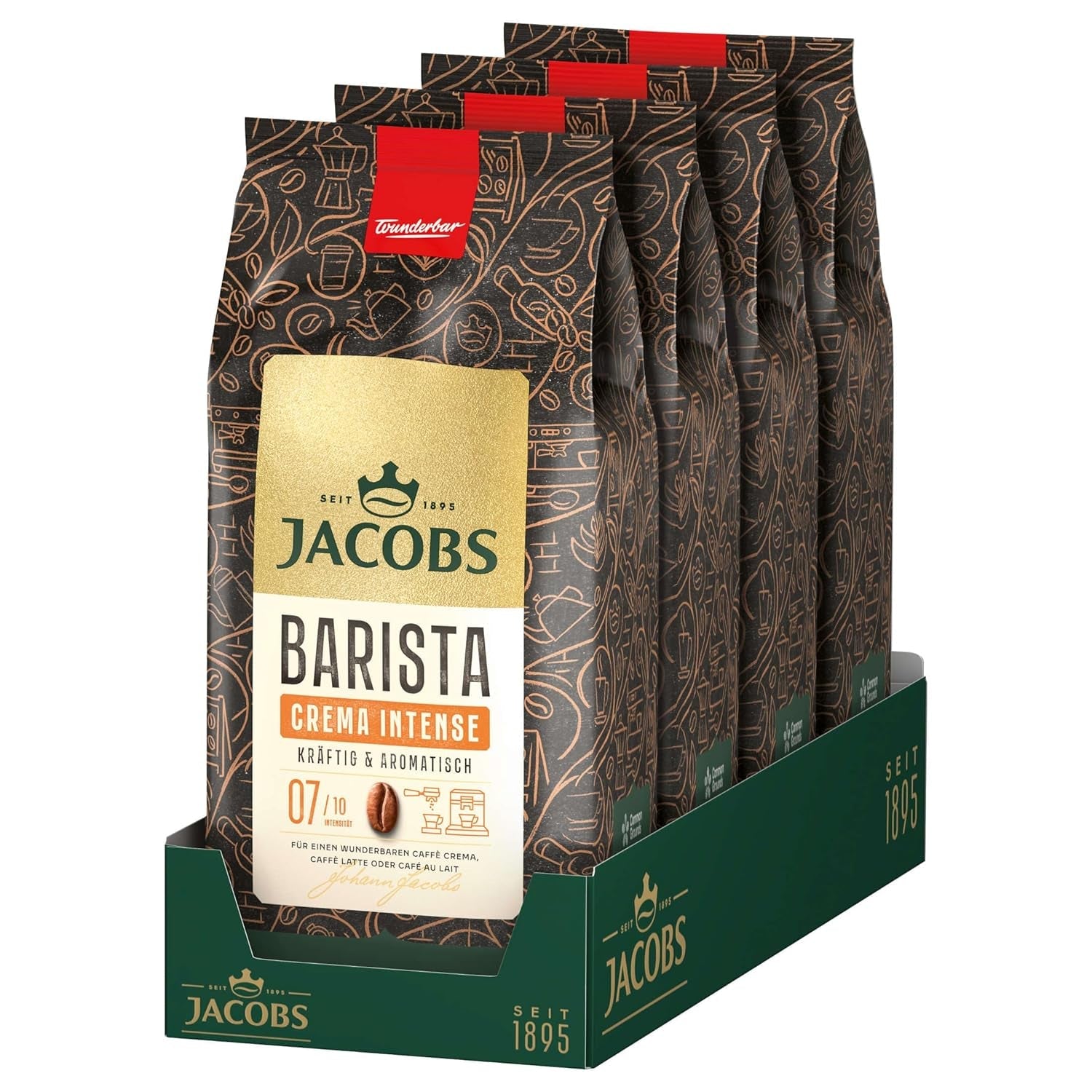 Hel kaffebønne JACOBS Barista Editions Crema Intense (4 x 1 kg)