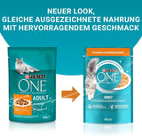 PURINA ONE Våd kattefoder til voksne, møre stykker i kyllingesauce, pakke med 26 stk (26 x 85 g)
