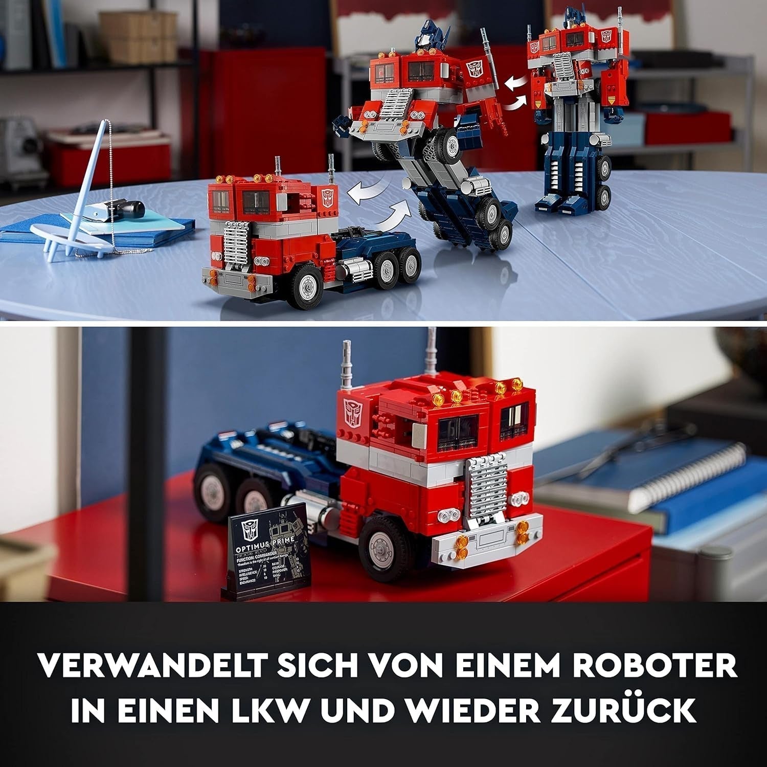 LEGO 10302 Ikoner Optimus Prime Sæt, 2-i-1 robotfigur- og modellastbil, Transformers Legetøjsmodelsæt til voksne, fødselsdags- eller julegave til mænd, kvinder, hende og ham byggesæt Besuche den LEGO-Store