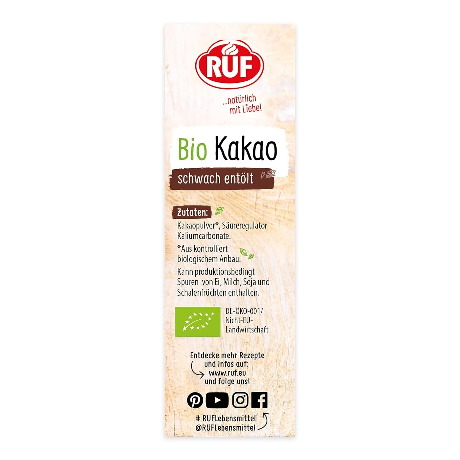 RUF kakaopulver af økologisk kvalitet, 125 gram Cacao and Hot Chocolate Naty Shop