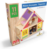 Marionette Trælegetøj - Trædukkehus med møbler og dukker - 11 stykker Dukkehuse Naty Shop