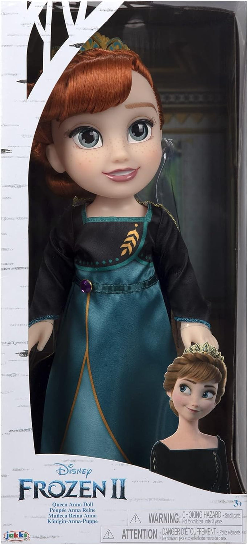 Disney Frozen 2 Anna Doll - en 35 cm høj poserbar dukke i en ikonisk modekjole med Arendelle-emblem og et diadem for ekstra sjov, til piger fra 3 år og opefter