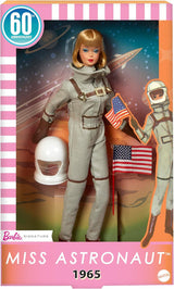 Mattel Barbie Miss Astronaut samlerdukke med sølvdragt, rumstøvler og hjelmtilbehør, vintage gengivelse af originalen 1965, JBJ48 Naty Shop Dolls standardtitel