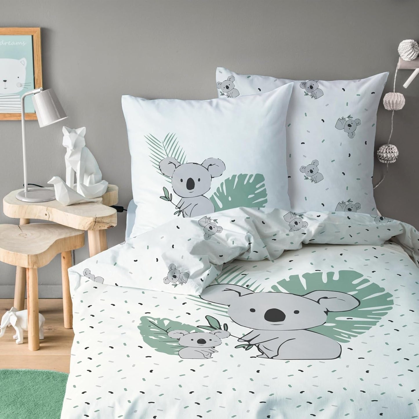 Børnesengetøj, Koalabjørn, unisex, 100% bomuld Sengetøj - børne Naty Shop