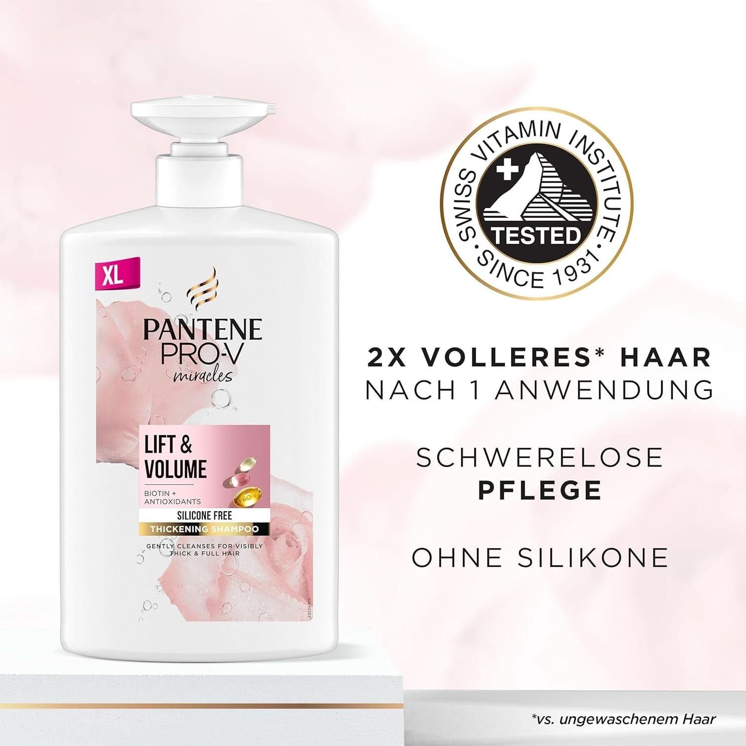 Pantene Pro-V Miracles Lift'N'Volume, XXL, 1 liter Naty Shop brusebad og bad