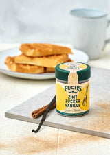 Fuchs Gewürze - Zimt Zucker Vanille - Gewürz zum Versüßen von Wafeln, Milchgetränken eller Joghurt - aus natürliche Ingrediens - 100 g i wiederverwendbarer, genbrugsbarer Dosis