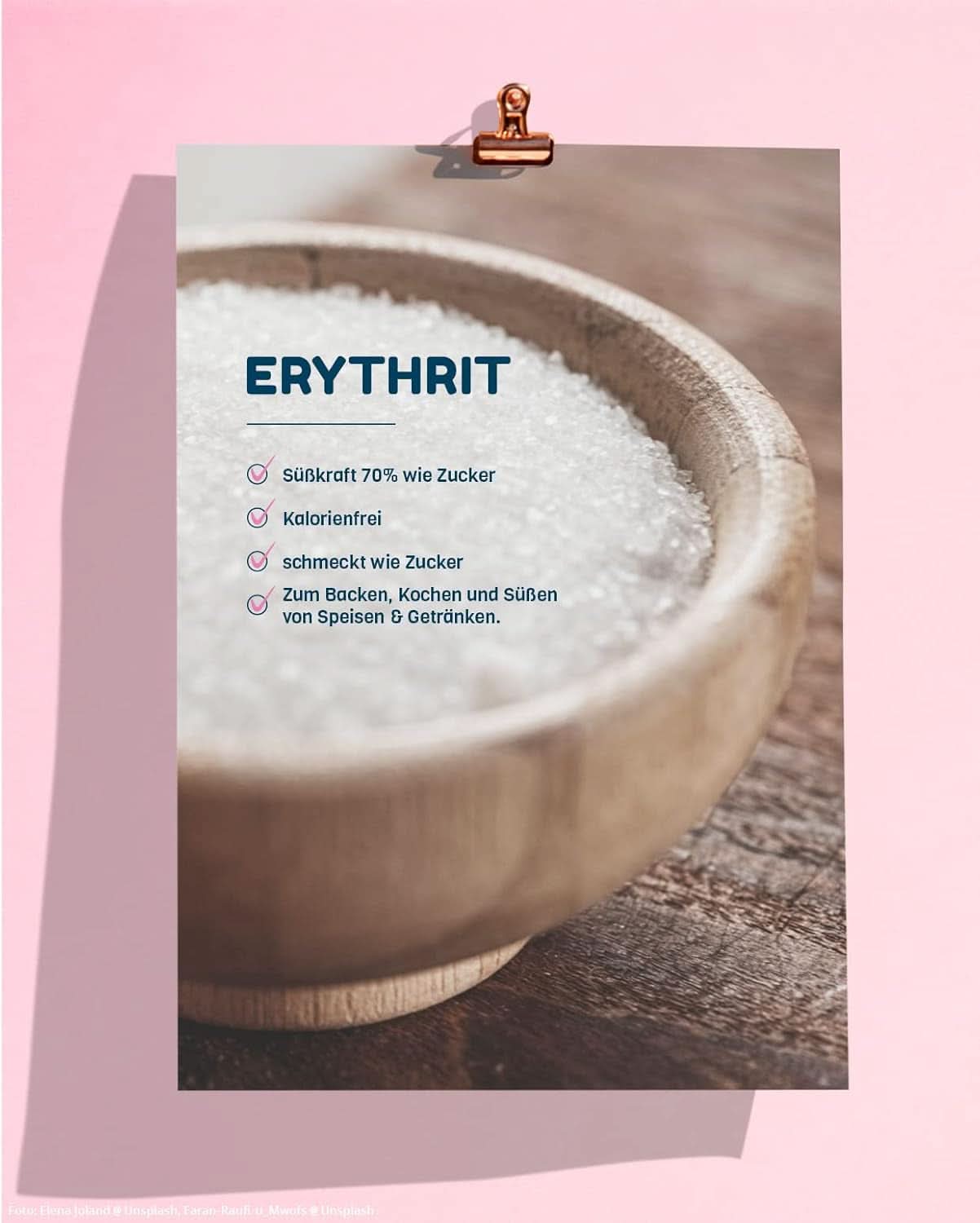Ingen sukker, naturlig erythritol uden kalorier, anvendelig som sukkererstatning, 4,5 kg sødemidler Naty Shop