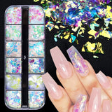 JMEOWIO Nail Glitter 12 Grids Havfrue Negle Art Decoration Accessories Negle Design