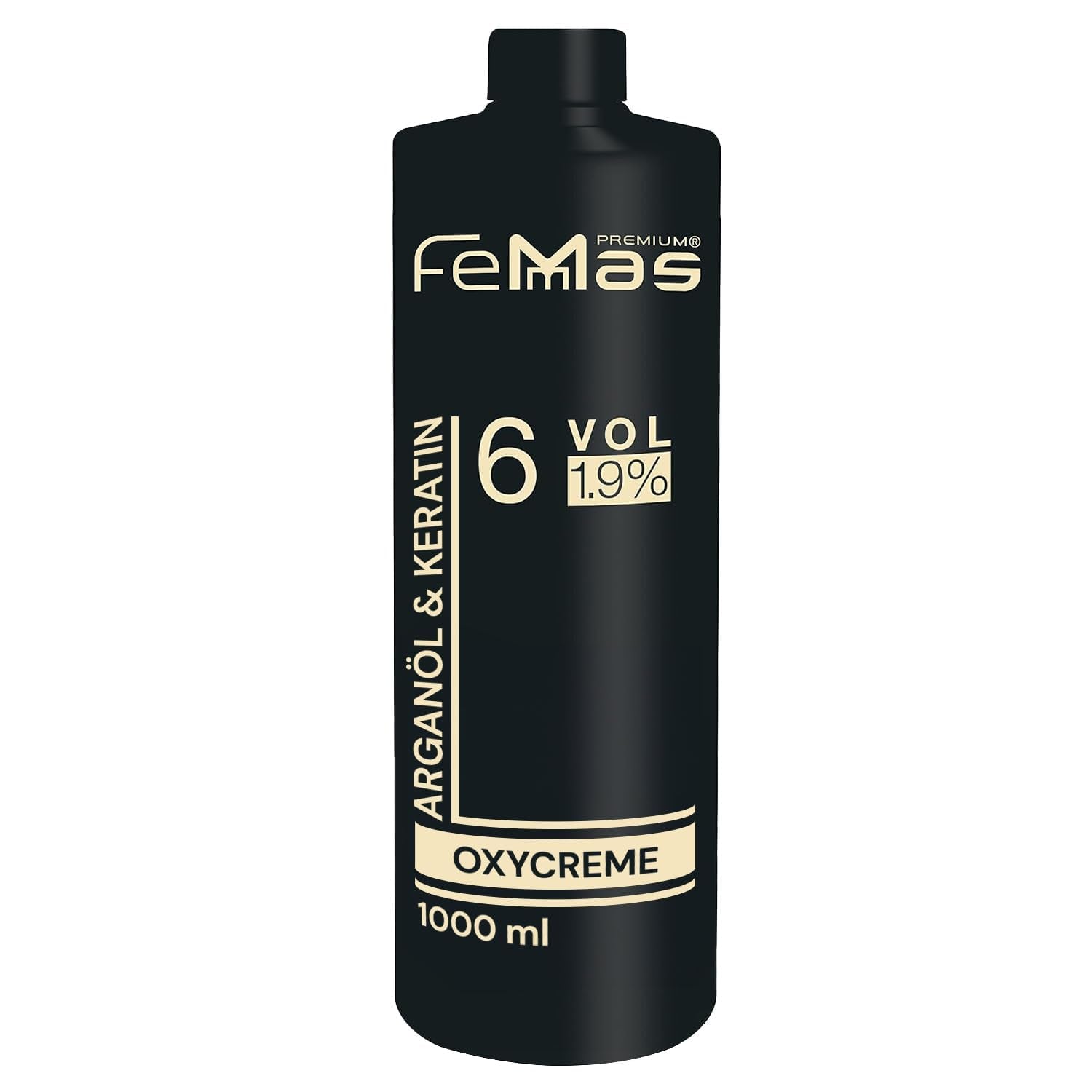 FemMas Oxycreme i 6% 1000 ml I Oxidationsmiddel til hårfarvning og farvning I Nem påføring og optimal fiksering I Fremkalder for ensartede resultater i salonkvalitet I Hårfarvningsfremkalder Hårfarve Naty Shop 1,9 1 liter (1 pakke)