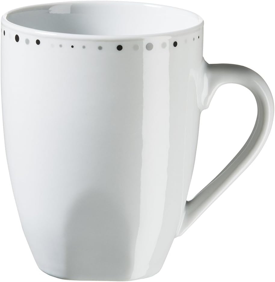 Mäser Fadilla Series 42-dele kombineret porcelænssæt 6-personers porcelænsstel Hvid Sort Grå