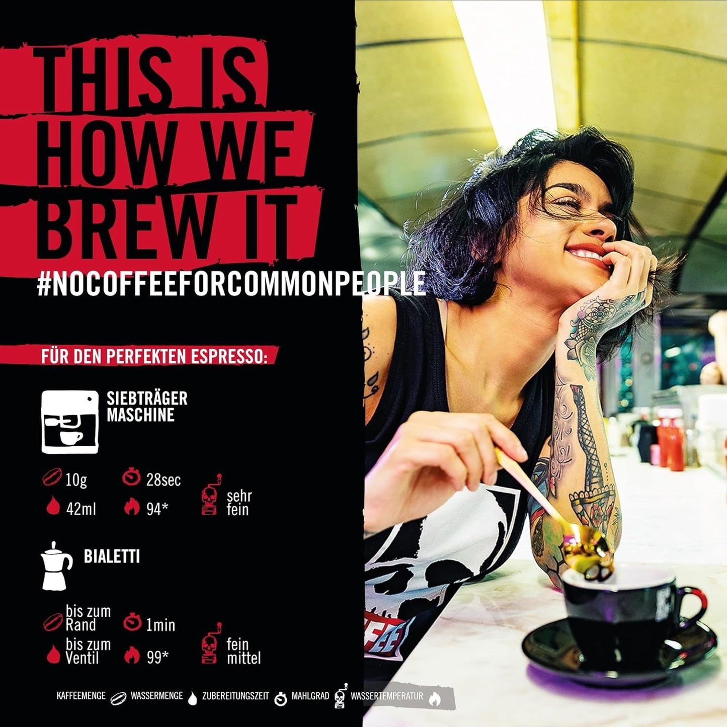 DEAD OR ALIVE Espresso No3 - Starke Espressobohnen 1kg - 100% Robusta - Kaffeebohnen für Kaffeevollautomat und Espressomaschine - Ganze Bohnen mit viel Koffein aus Italien - Kaffebønner