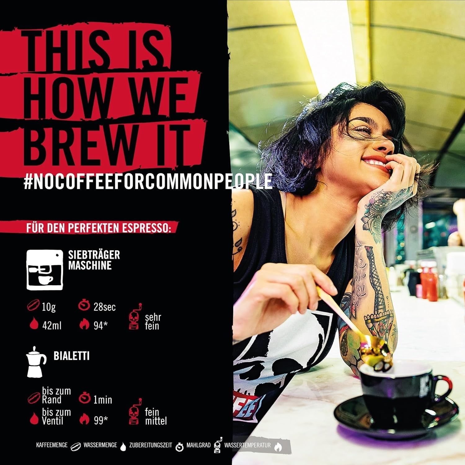DEAD OR ALIVE Espresso No3 - Starke Espressobohnen 1kg - 100% Robusta - Kaffeebohnen für Kaffeevollautomat und Espressomaschine - Ganze Bohnen mit viel Koffein aus Italien - Kaffebønner