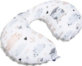 Medi Partners Baby Nakkepude Nakkestøtte 100% Bomuld / Minky Baby Nakkepude til Bilklapvogn Rejser Søvn Nakkepude Snooze Roll (REH med Grå Minky) Cervikale ortopædiske puder Naty Shop Rengøring med Grå Minky