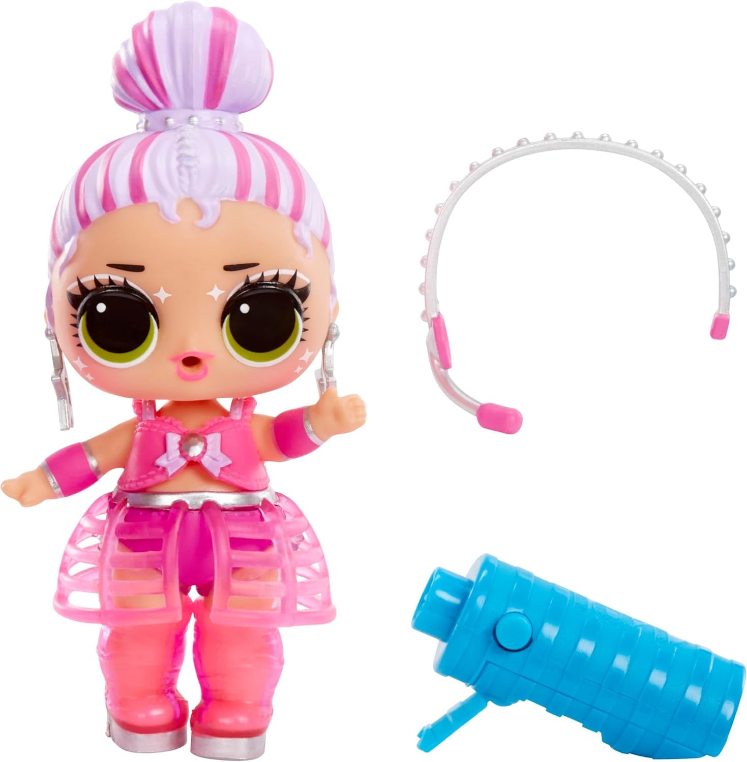 L.O.L. Overraskelse! Neon Pop Stars Tots - 1 sort lys magisk overraskelsesdukke, blindindpakning, 7 samledukker, hver med neonmærkater og tilbehør, gave til børn 4+ Naty Shop-dukker