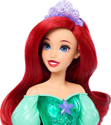 Mattel Disney Princess Ariel Doll, langt styling hår, positionerbare, aftagelige sko og pandebånd, Disney-gaver, legetøj fra 3 år og opefter, HLW10