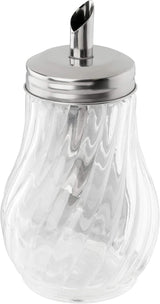 FMprofessional 280ml FLEURETTE sukkerdispenser, glasbeholder, beholder til nem dosering, beholder til forskellige lejligheder, højkvalitetsbeholder (farve: sølv), antal: 1 stk.
