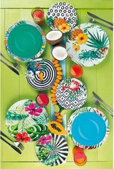 Excelsa Tropical Chic Tallerkensæt, 18 Stück, Porzellan, mehrfarbig