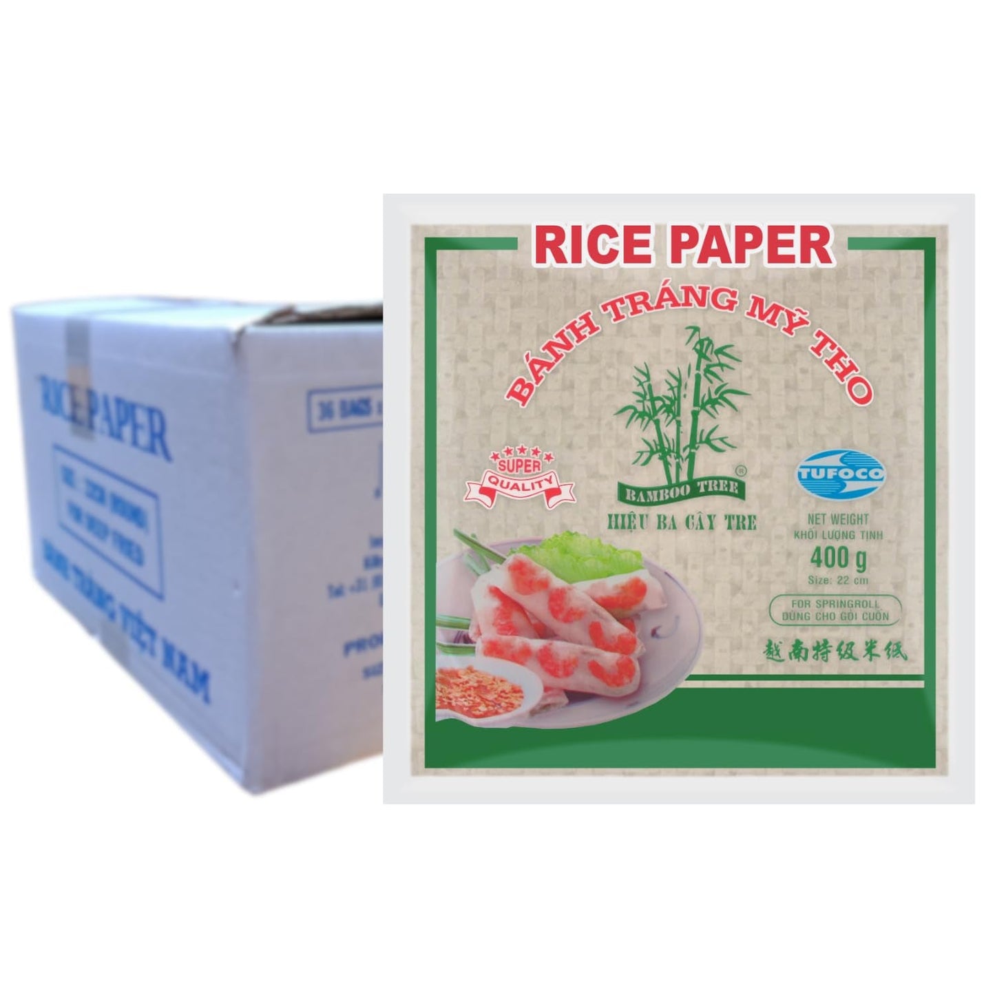 BAMBUTRÆ - Rispapir 22 cm. (Sommerruller) - 1 x 400 g