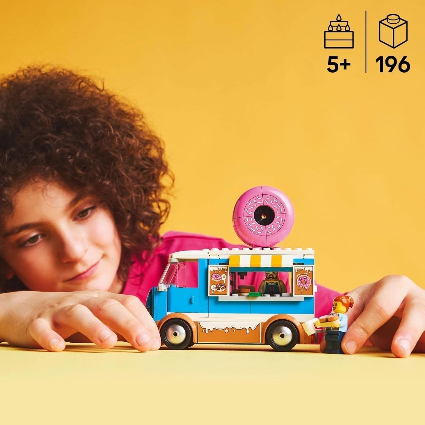 LEGO City Donut Truck - Legetøjsmadvogn med 2 politiminifigurer - Byggelegetøj til drenge og piger på 5+ - Fødselsdags- og feriegaveidé 60452 Byggesæt Besuche den LEGO-Store