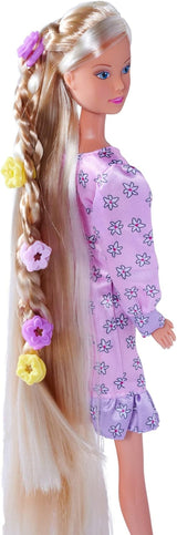 Simba 105733640 - Steffi Love Flower Hair, dukke med ekstra langt hår, inkluderer 6 clips, flettilbehør og kam, 29 cm, i alderen 3+