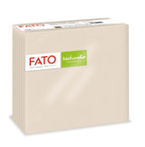 Fato - Naturlige 4-foldede engangspapirservietter, miljøvenlige, 40 stk., størrelse 38X38, 2-lags, 100 % genbrugspapir